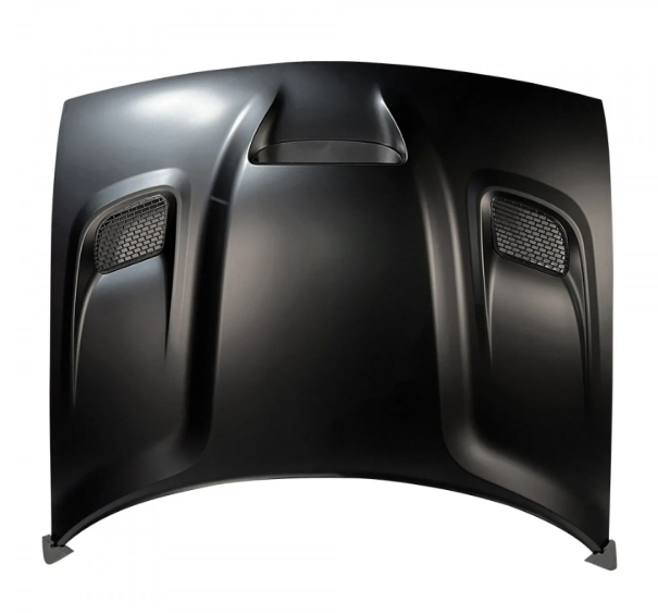 Hood with 3 Scoops for 2015-2023 Dodge Challenger | Demon Hellcat Redeye Style | Triple Scoop Air Intake | Primed | Aluminum | Aftermarket Replacement