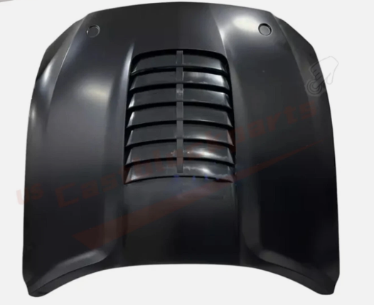 GT350 Style Hood for 2015-2017 Ford Mustang S550 | Primed | Vented Air Intake Scoop | Aluminum | Aftermarket Replacement | Fits V6, EcoBoost, GT, Shelby GT350 | All Trims