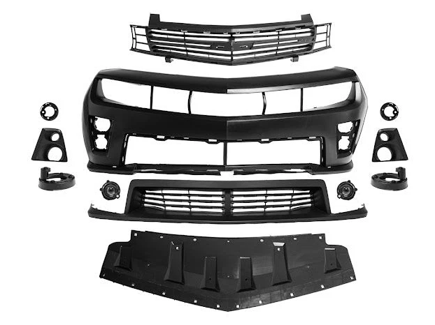 ZL1 Style Front Bumper Conversion Kit for 2010-2015 Chevy Camaro 5th Gen | Primed Black | w/ Fog Lights | Complete Set | Aftermarket