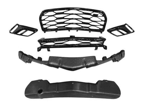 ZL1 Style Front Bumper for 2016-2018 Chevrolet Camaro 6th Gen | Primed | Complete Conversion Kit w/ Upper Lower Grille + DRL Fog Lights | Fits LS, LT, RS, SS | Aftermarket