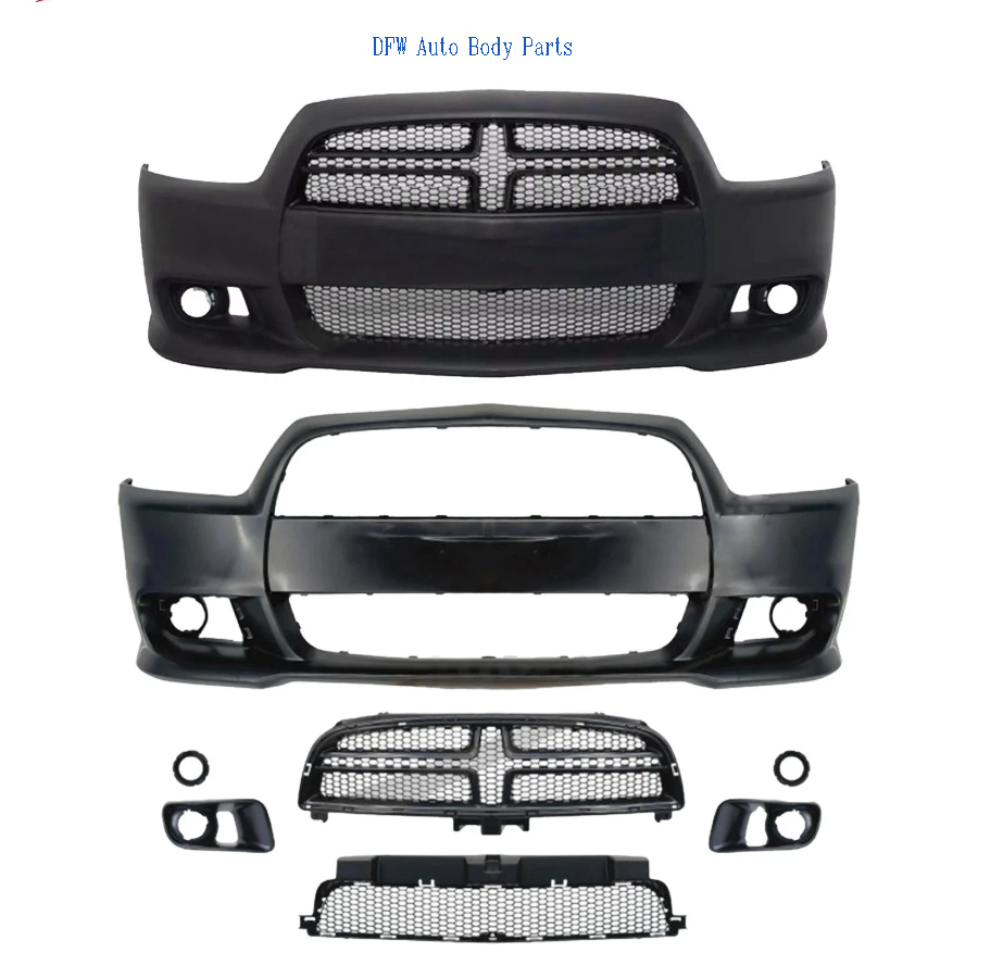 Front Bumper Complete for 2008-2014 Dodge Charger |SRT8 | Primed | Ready to Paint
