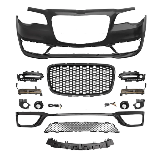 Front Bumper Cover Complete for 2015-2023 Chrysler 300 W/o Sensor| Primed | Aftermarket Replacement