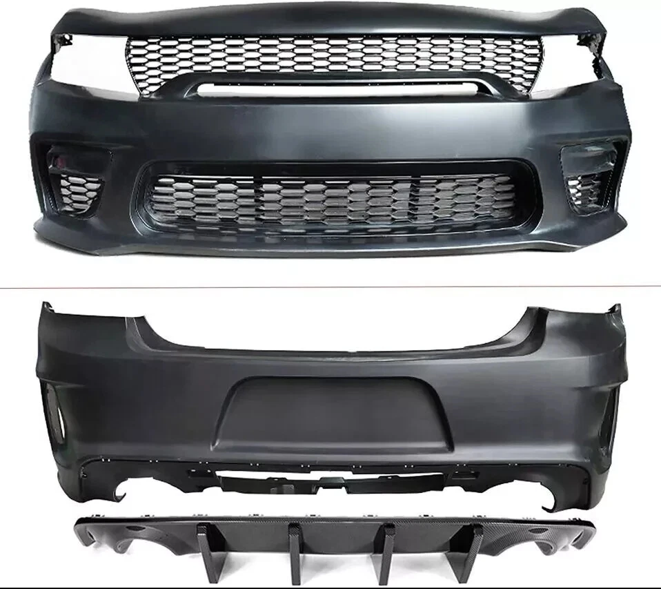 Dodge Charger wide body Kit Complete 2015-2023 Complete Widebody Kit for 2015-2023 Dodge Charger | Hellcat SRT Redeye Style | Primed | Front & Rear Bumpers + Fender Flares + Side Skirts + Diffuser | Aftermarket | Primed