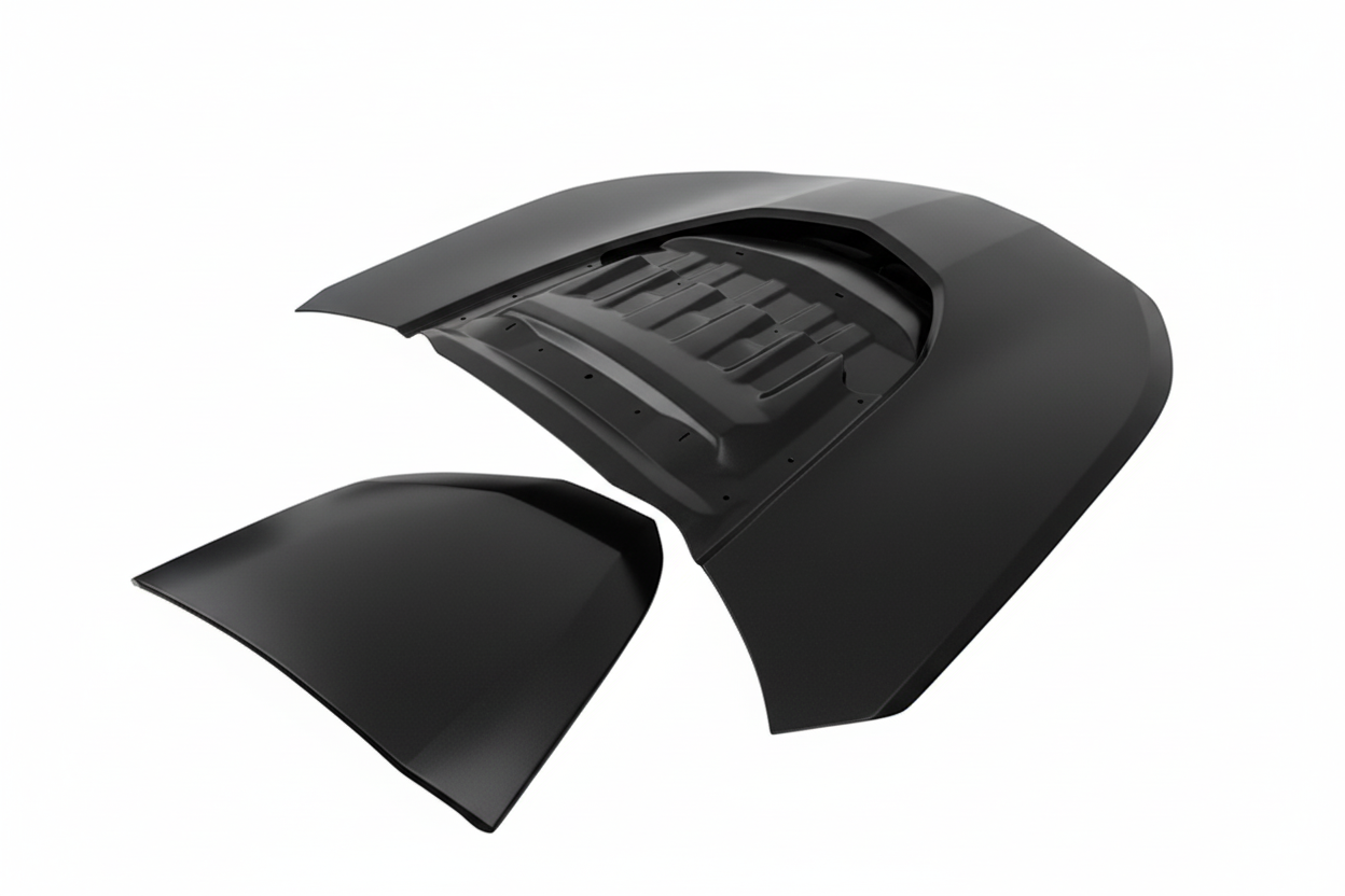ZL1 Style Hood for 2016-2021 Chevrolet Camaro 6th Gen | Primed | Vented Heat Extractor Ram Air Scoop | Aluminum | Aftermarket | Fits LS, LT, RS, SS, ZL1