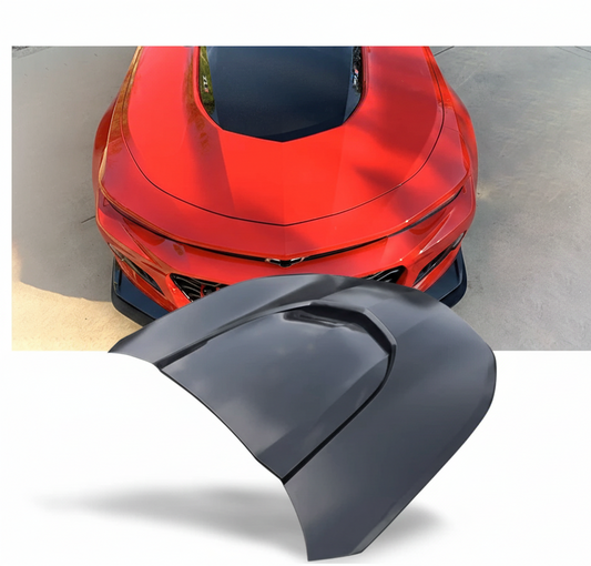 ZL1 Style Hood for 2016-2021 Chevrolet Camaro 6th Gen | Primed | Vented Heat Extractor Ram Air Scoop | Aluminum | Aftermarket | Fits LS, LT, RS, SS, ZL1