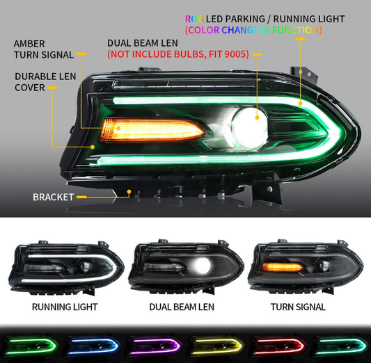 Dodge Charger Headlight Color Set 2015-2023