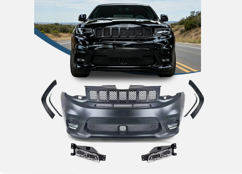 Front Bumper Cover for 2014-2021 Jeep Grand Cherokee | Primed | Ready to Paint | Aftermarket Replacement | Fits Laredo, Limited, Overland, Trailhawk, SRT, Trackhawk