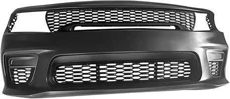 Widebody Style Front Bumper Complete for 2015-2023 Slim Body Dodge Charger | Primed | Ready to Paint | Aftermarket Replacement | Fits SE, SXT, GT, R/T, Scat Pack, SRT 392, Hellcat | CH1000A24