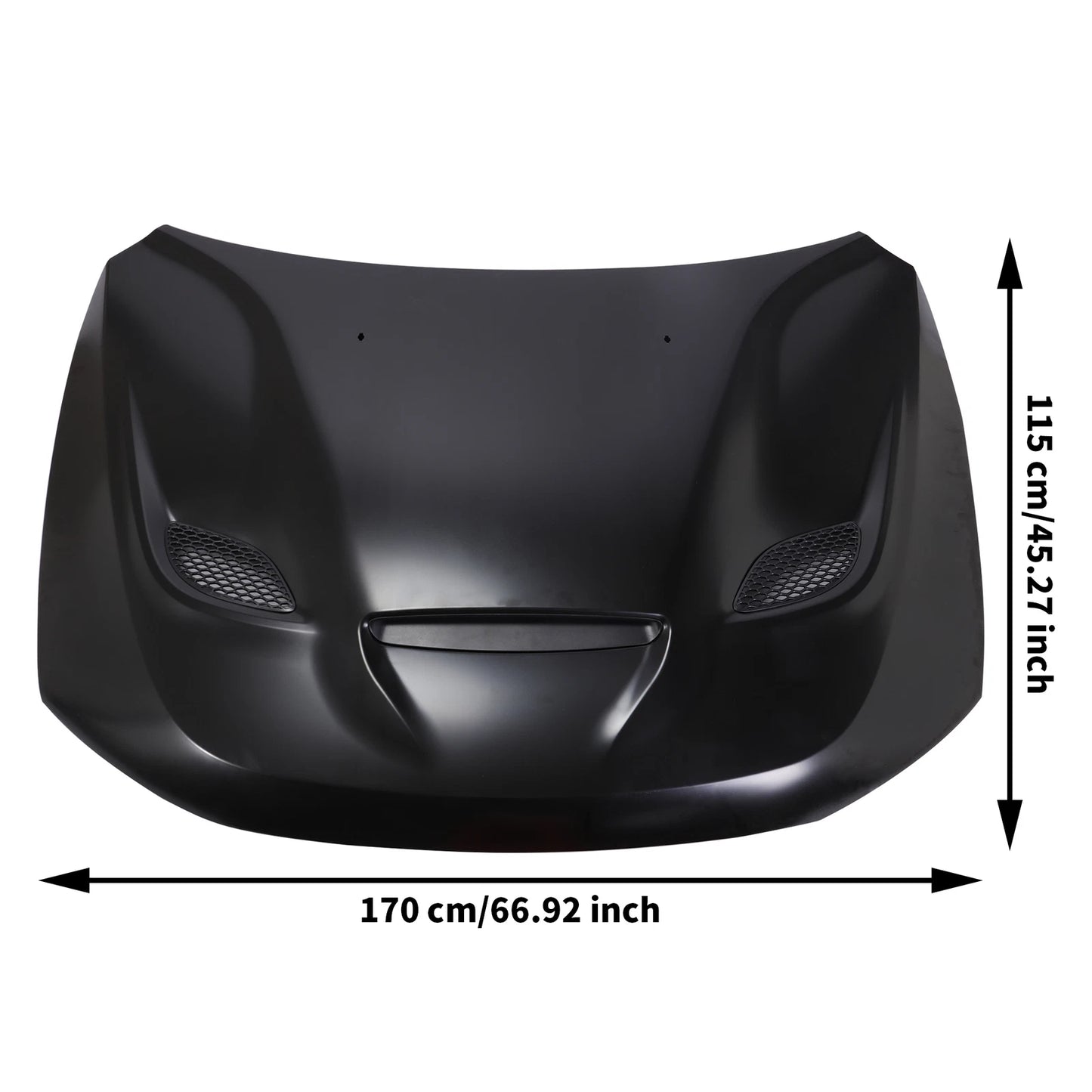 SRT Hellcat Style Hood for 2011-2023 Dodge Durango | Primed | Heat Extractor Vented Scoop | Aluminum | Aftermarket Replacement | Fits R/T, SRT, SXT, GT, Citadel